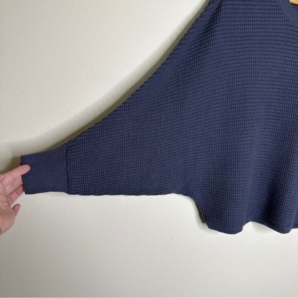 Planet by Lauren G Cotton Waffle Knit Crewneck One Size Lagenlook Minimalist - Picture 3 of 7